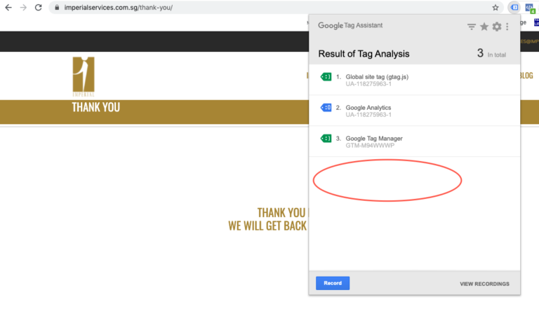 google ads conversion tracker missing